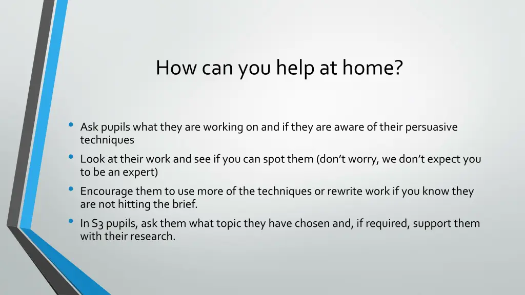 how can you help at home