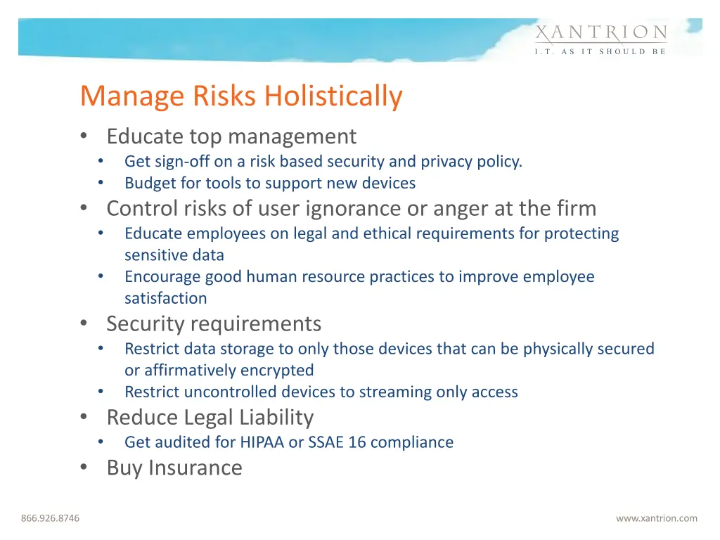 manage risks holistically educate top management