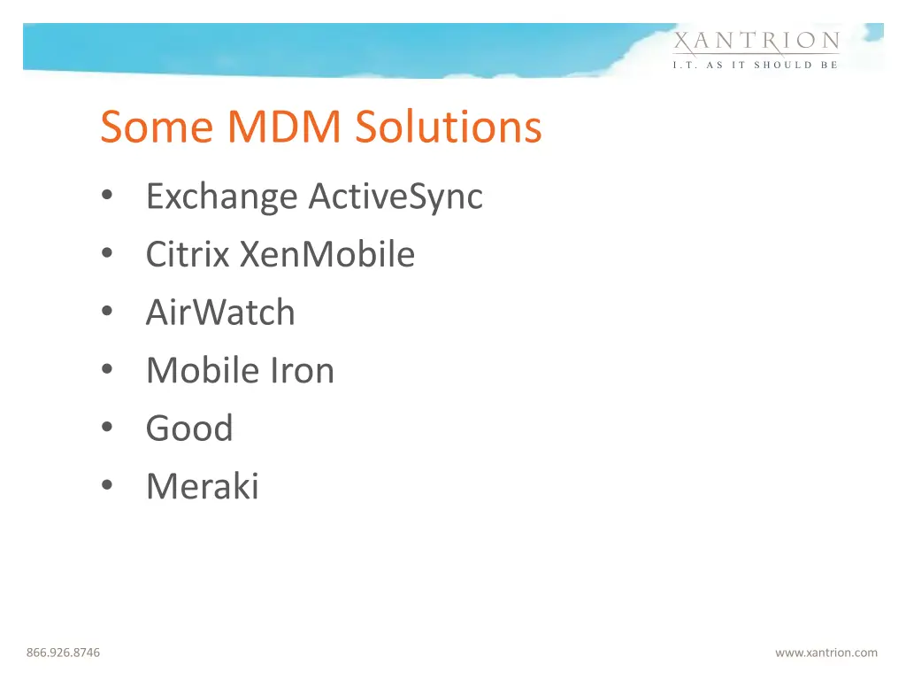 some mdm solutions exchange activesync citrix