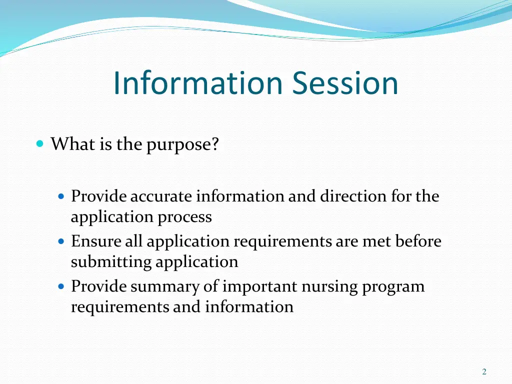 information session 1