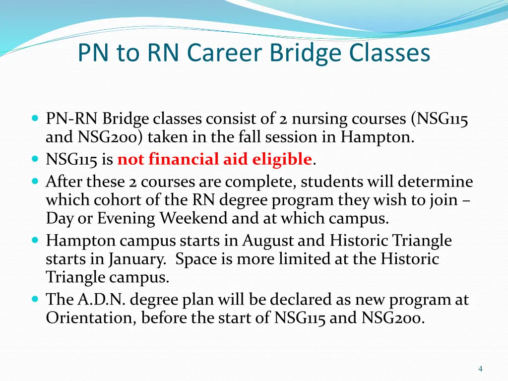 pn to rn career bridge classes