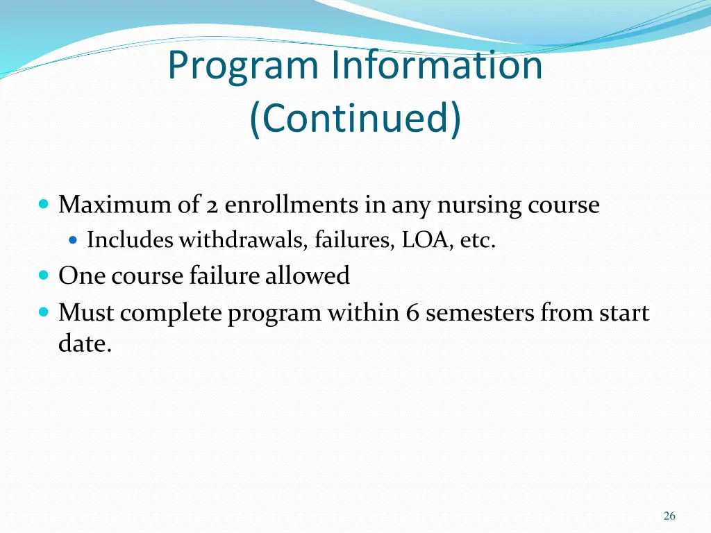 program information continued 1