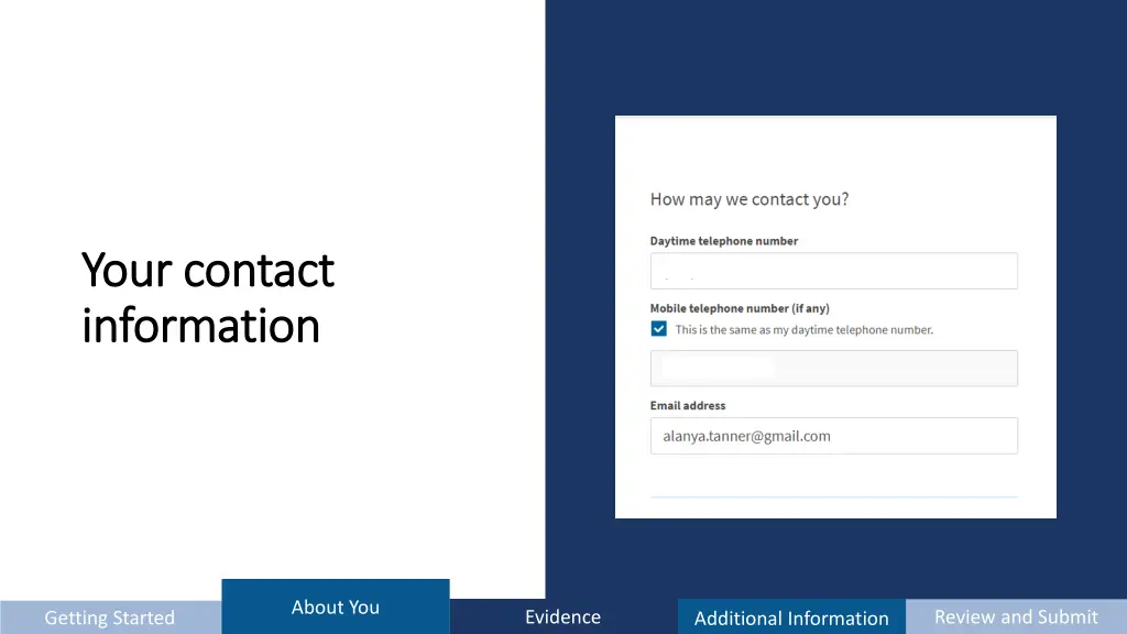 your contact your contact information information