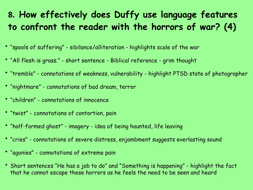 8 how effectively does duffy use language