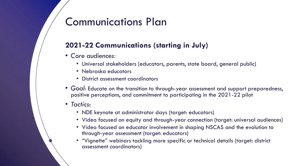 communications plan