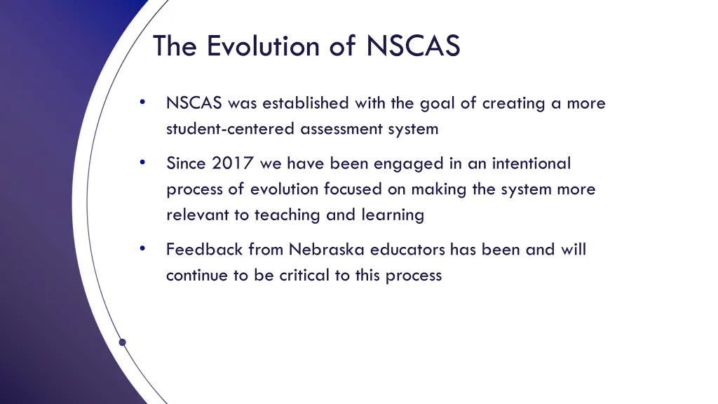 the evolution of nscas