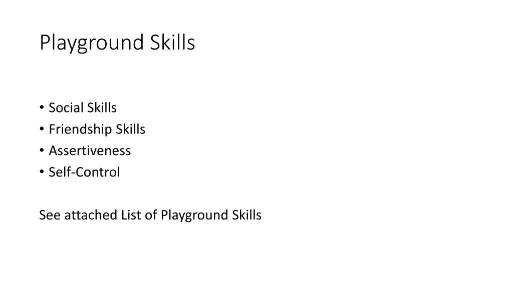 playground skills