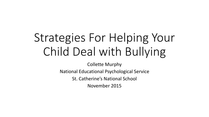 strategies for helping your child deal with