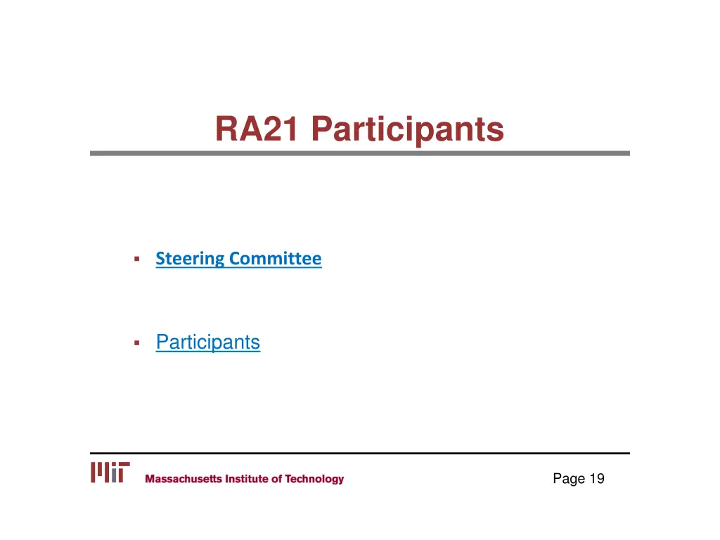 ra21 participants