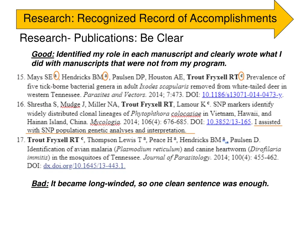 research recognized record of accomplishments 1