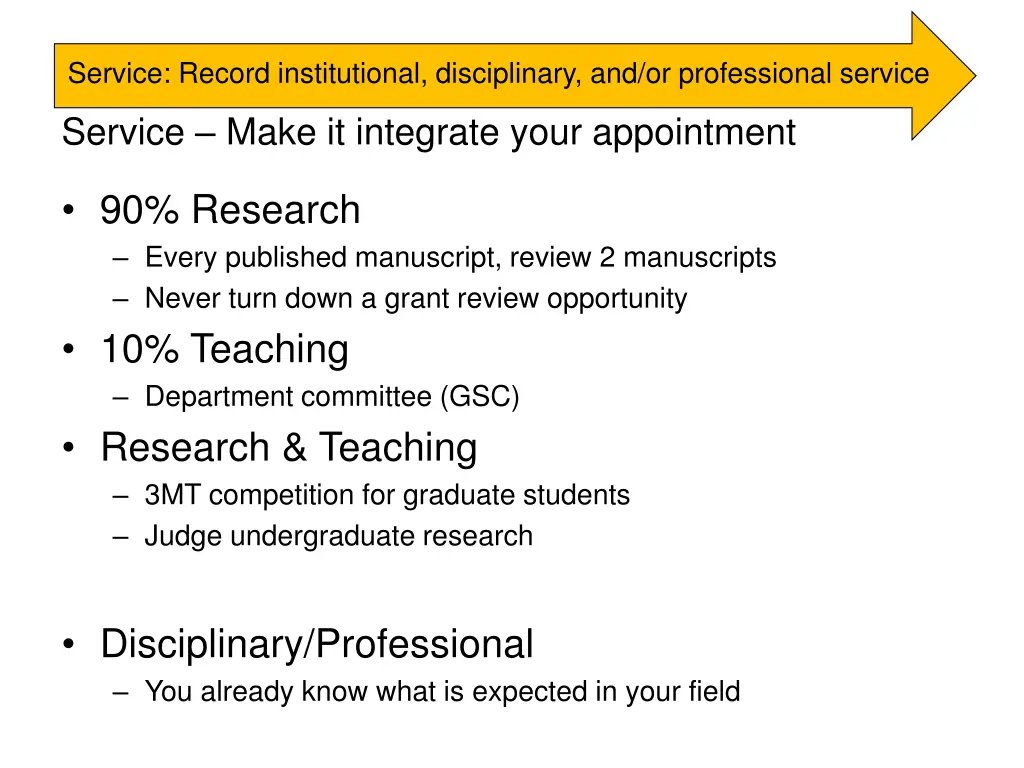 service record institutional disciplinary