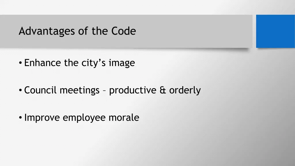 advantages of the code