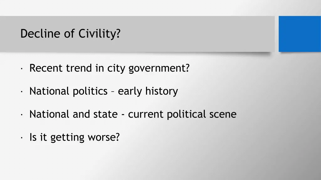 decline of civility