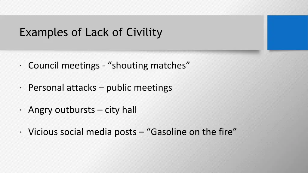 examples of lack of civility