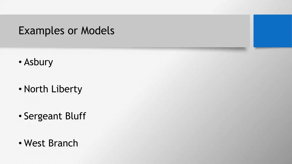 examples or models 1