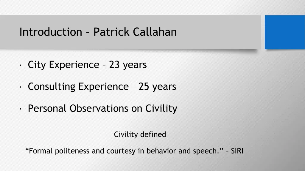 introduction patrick callahan