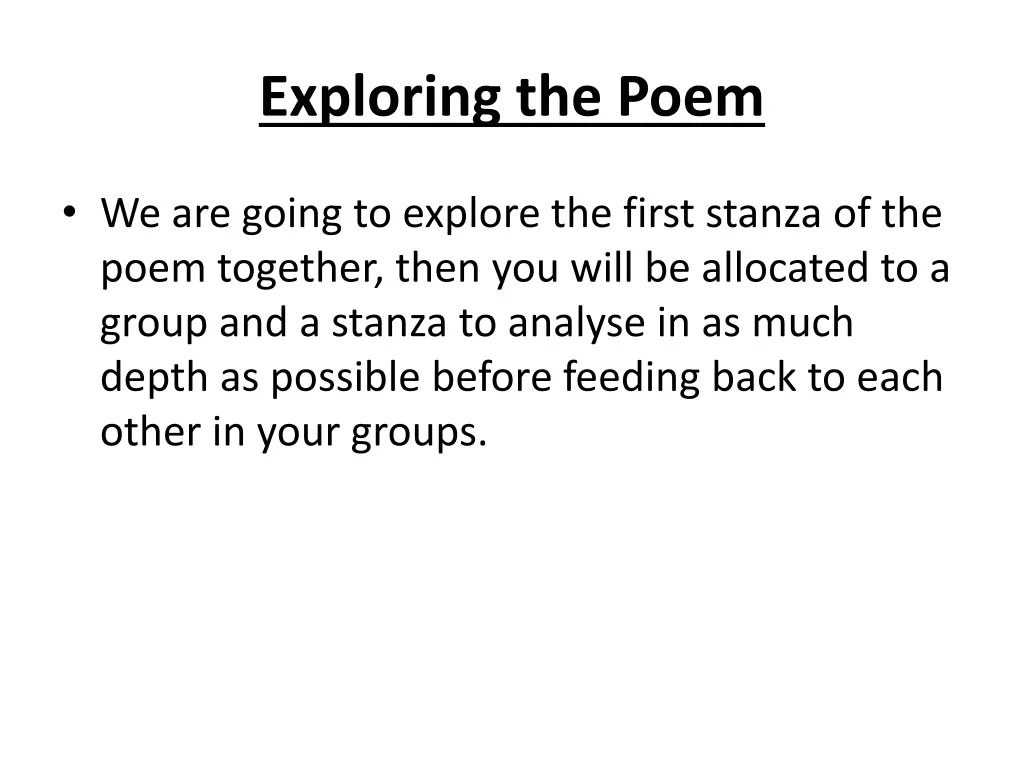 exploring the poem