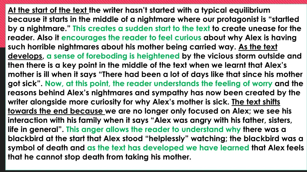 at the start of the text the writer hasn