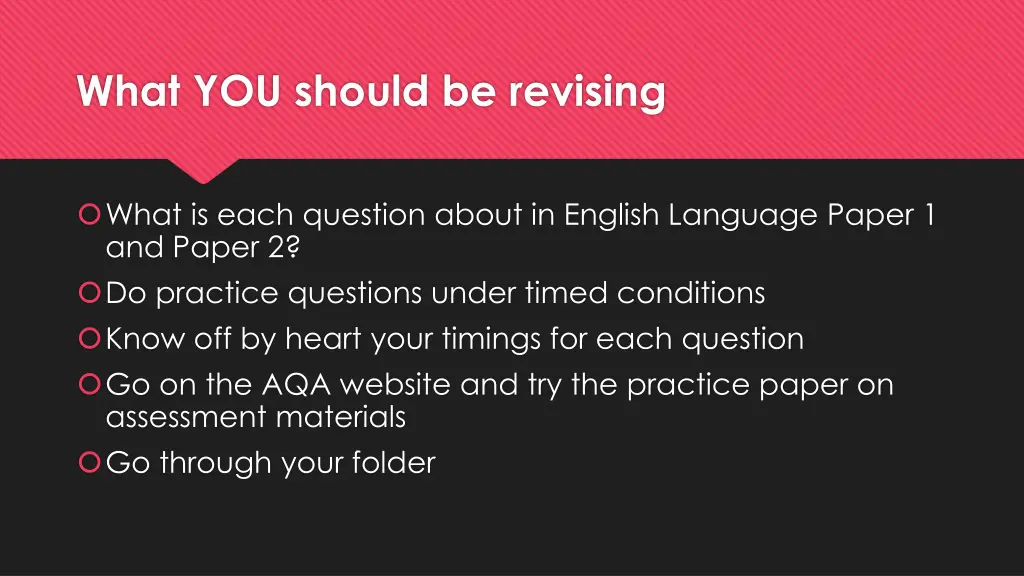 what you should be revising