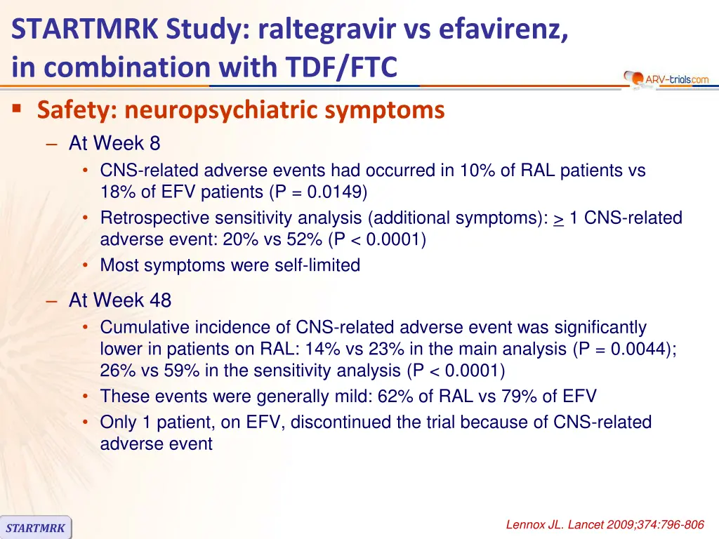 startmrk study raltegravir vs efavirenz 4