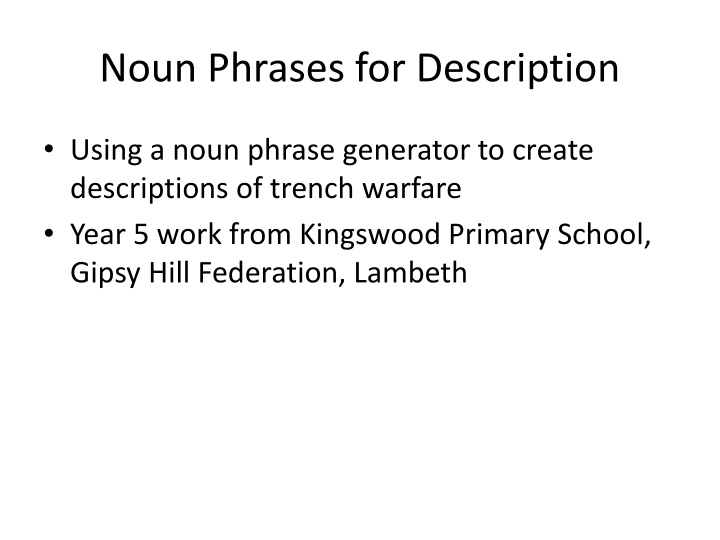 noun phrases for description