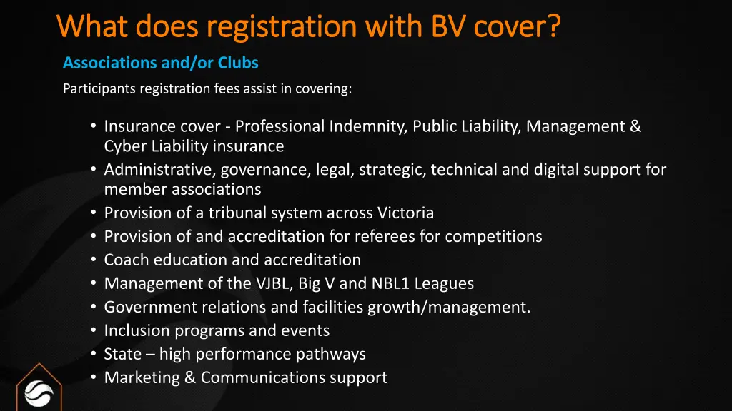 what does registration with bv cover what does 1