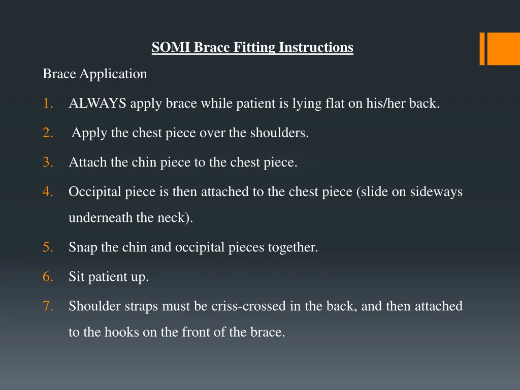 somi brace fitting instructions