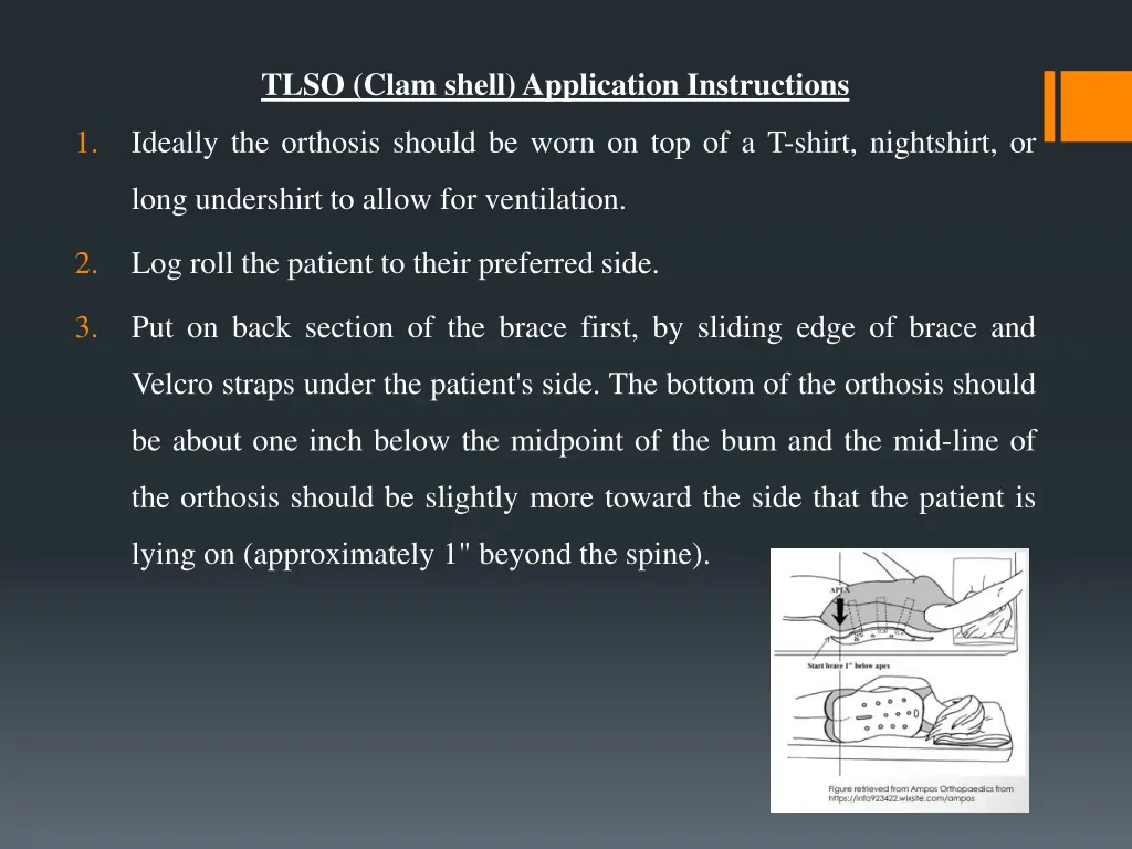 tlso clam shell application instructions