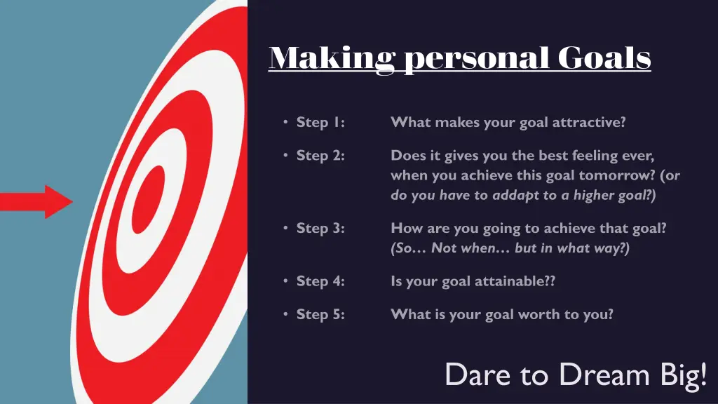 making personal goals