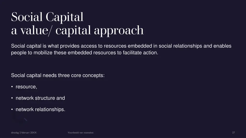 social capital a value capital approach 1