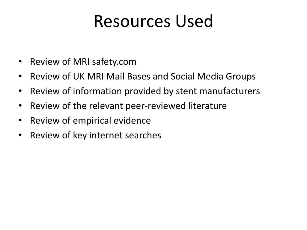 resources used