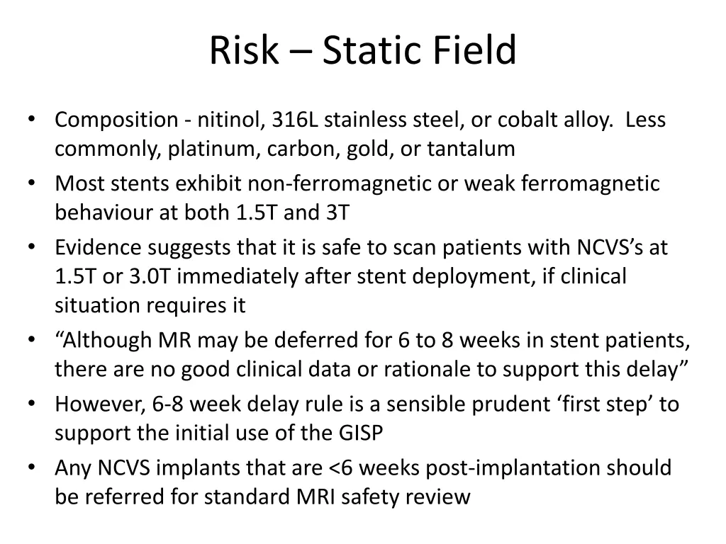 risk static field