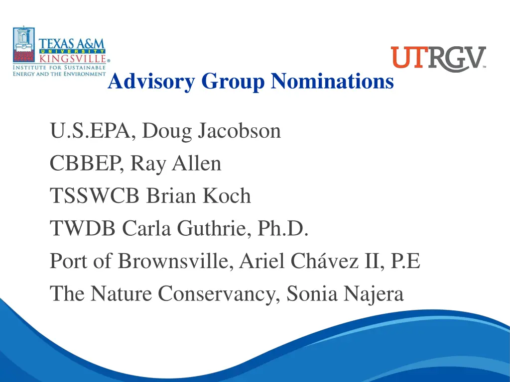 advisory group nominations