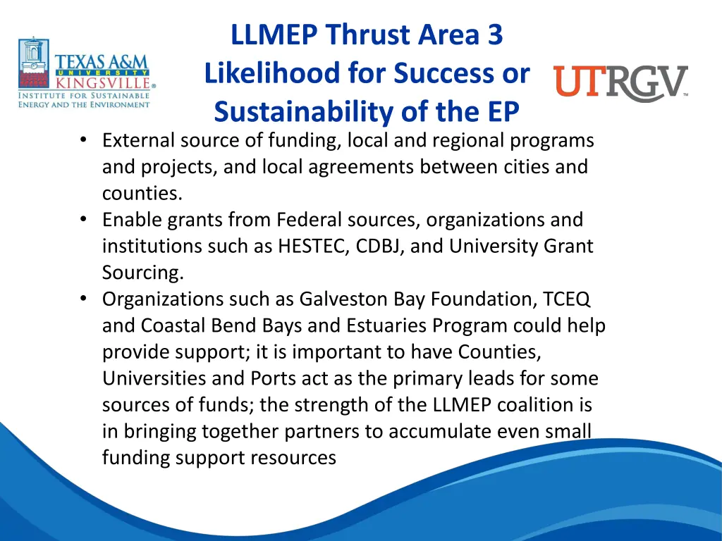 llmep thrust area 3 likelihood for success 2