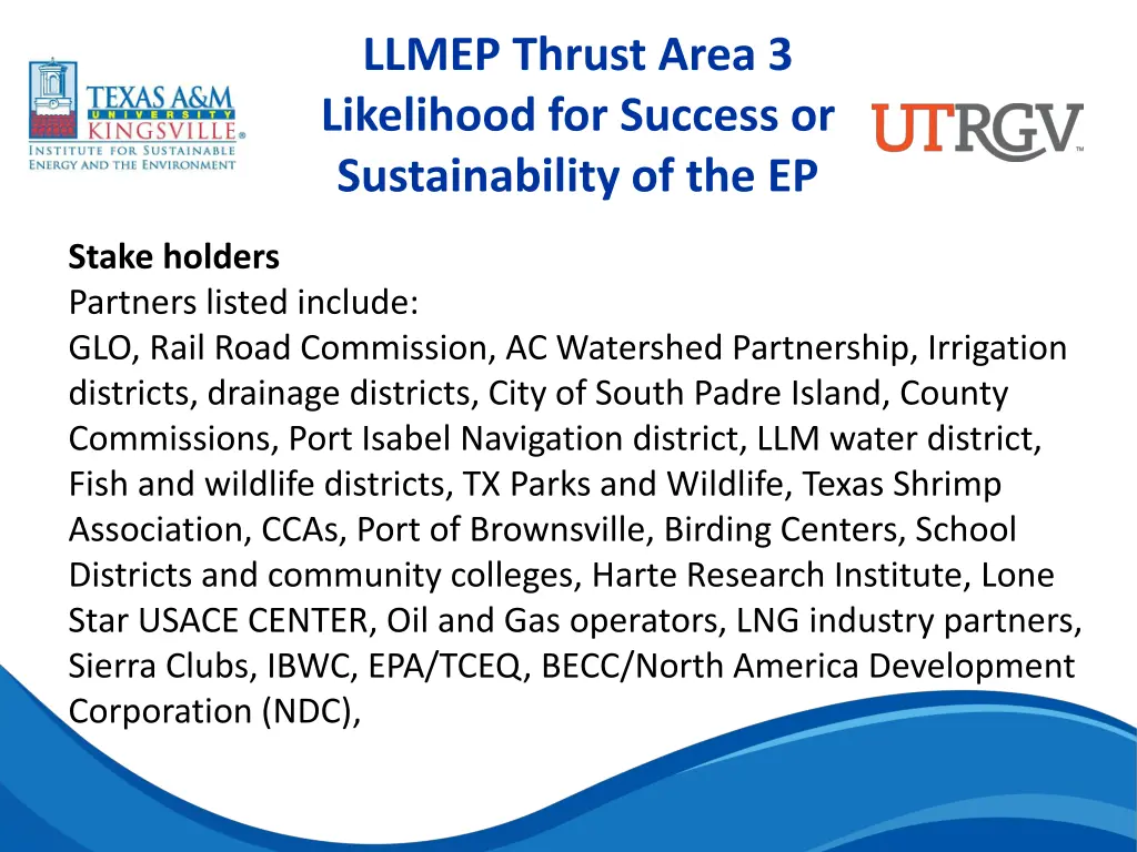 llmep thrust area 3 likelihood for success 4