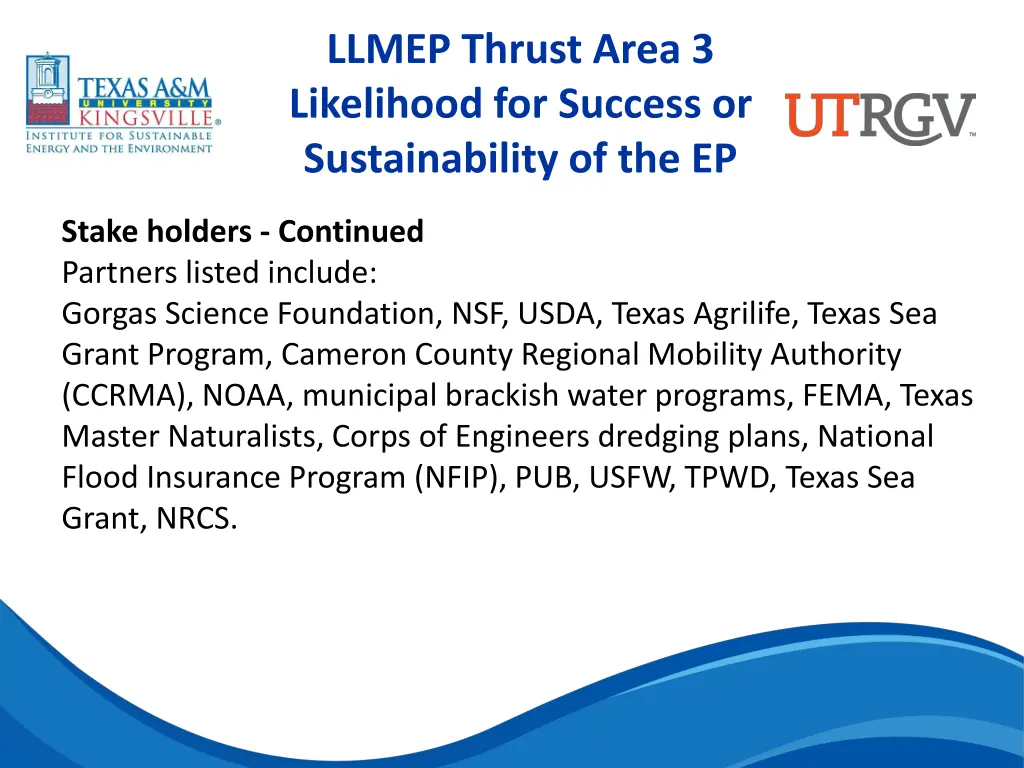 llmep thrust area 3 likelihood for success 5