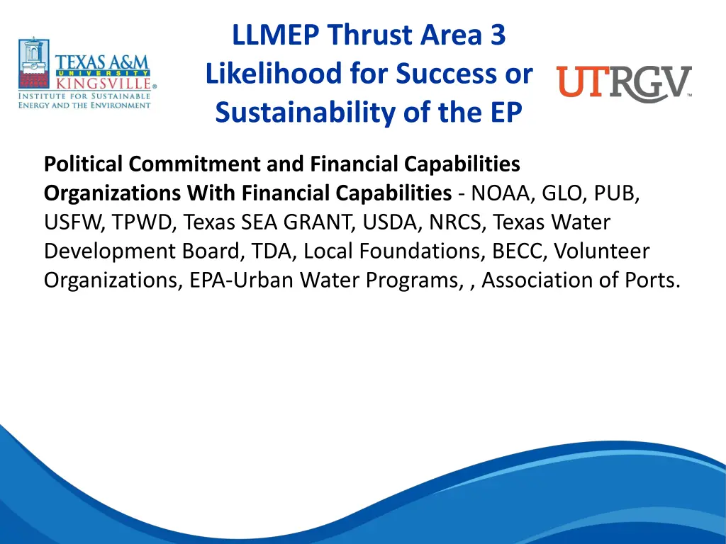 llmep thrust area 3 likelihood for success 7