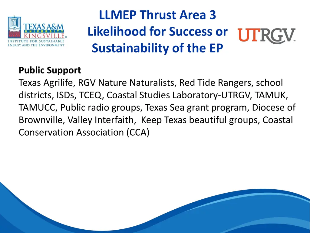 llmep thrust area 3 likelihood for success 9