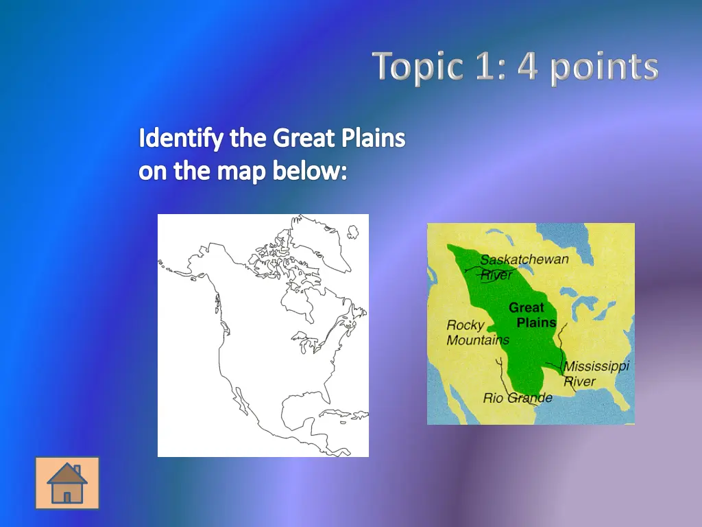 identify the great plains on the map below