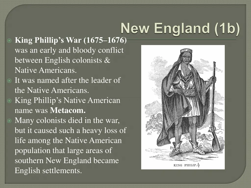 king phillip s war 1675 1676 was an early