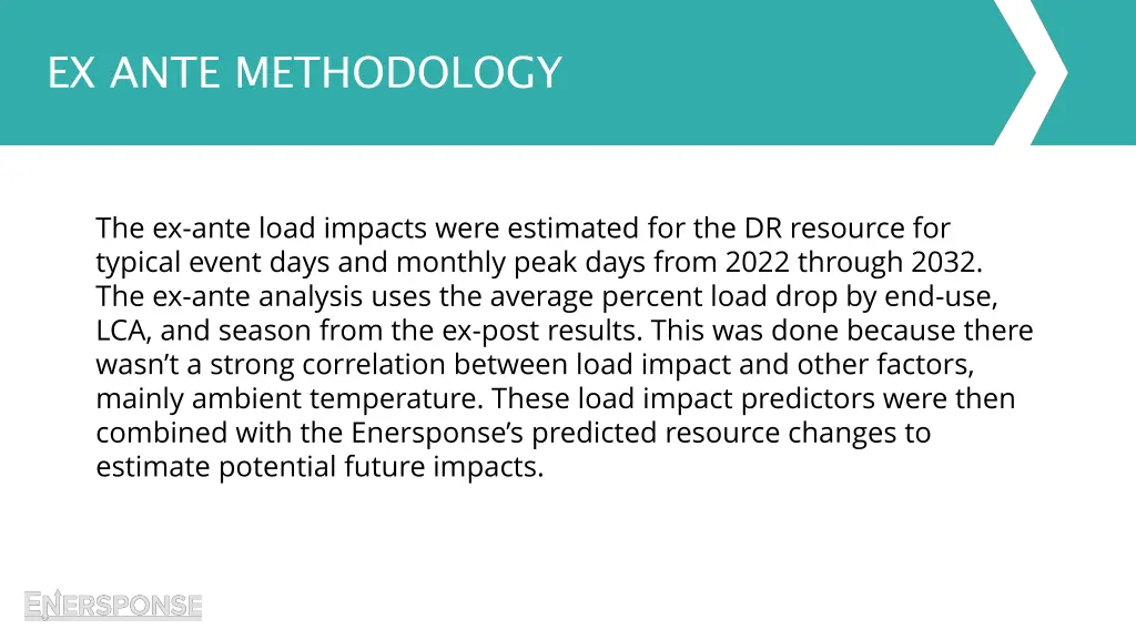 ex ante methodology