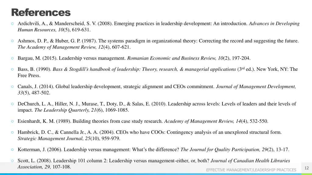 references ardichvili a manderscheid s v 2008