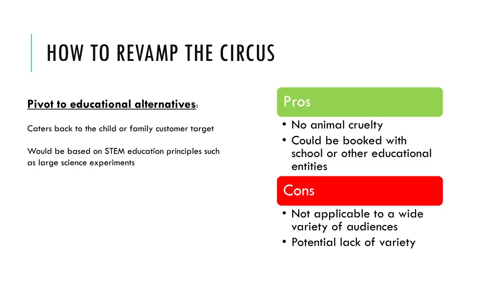 how to revamp the circus 1