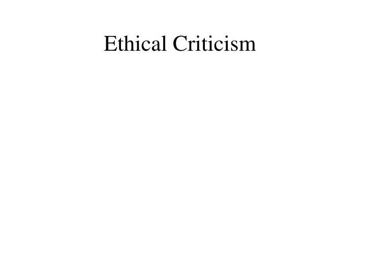 ethical criticism