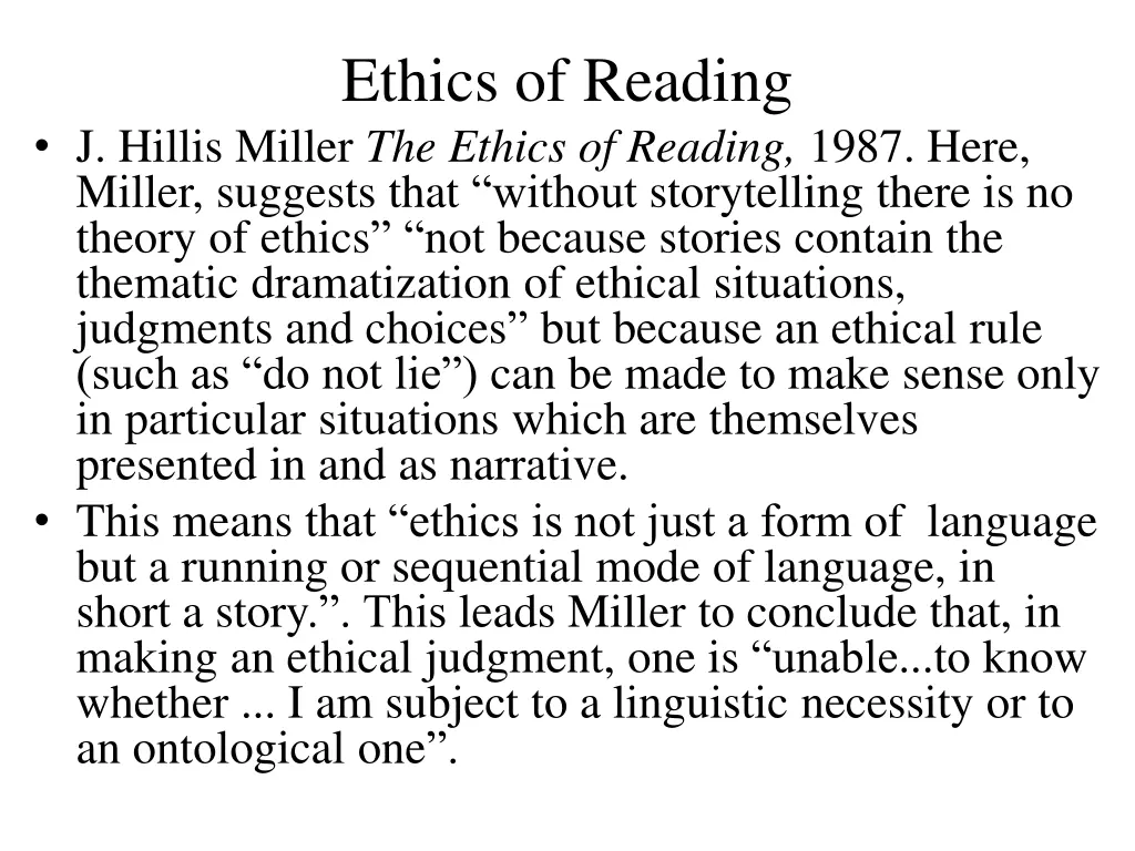 ethics of reading