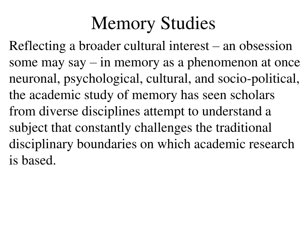 memory studies