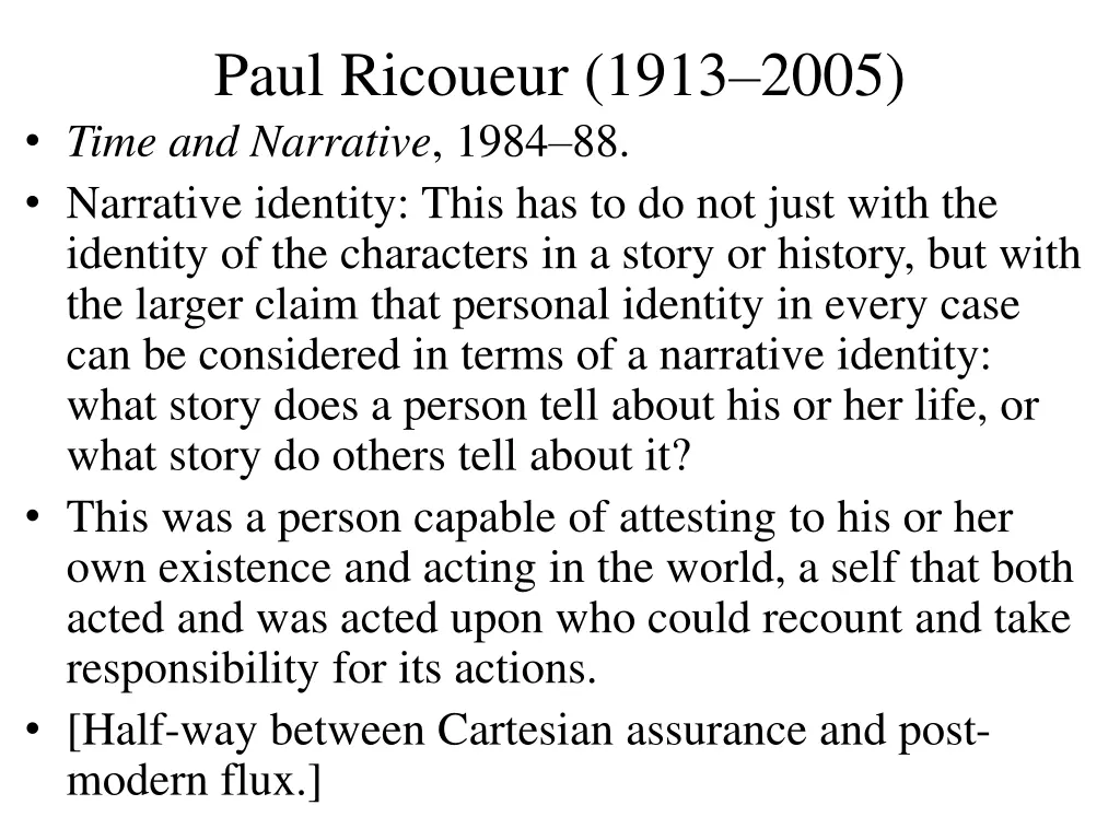 paul ricoueur 1913 2005 time and narrative 1984