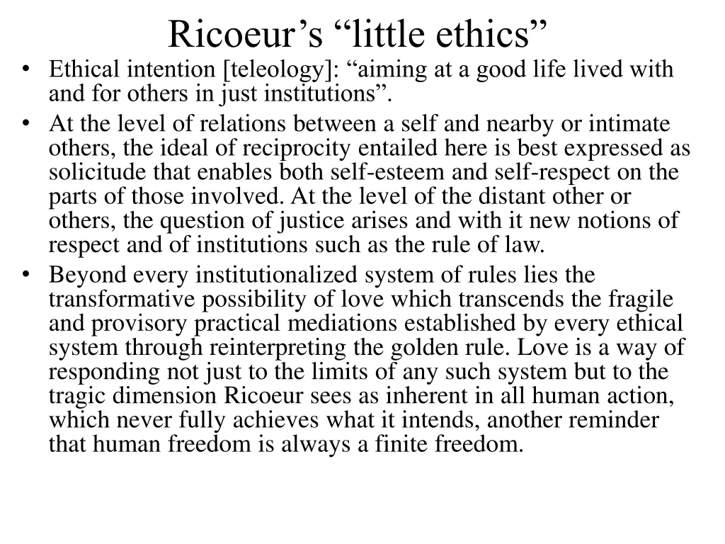 ricoeur s little ethics ethical intention