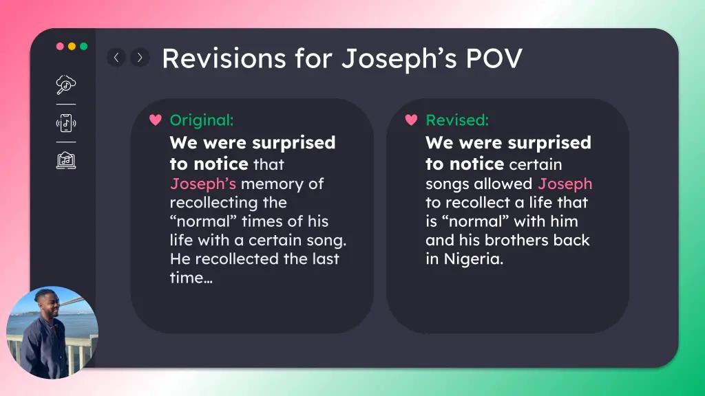 revisions for joseph s pov