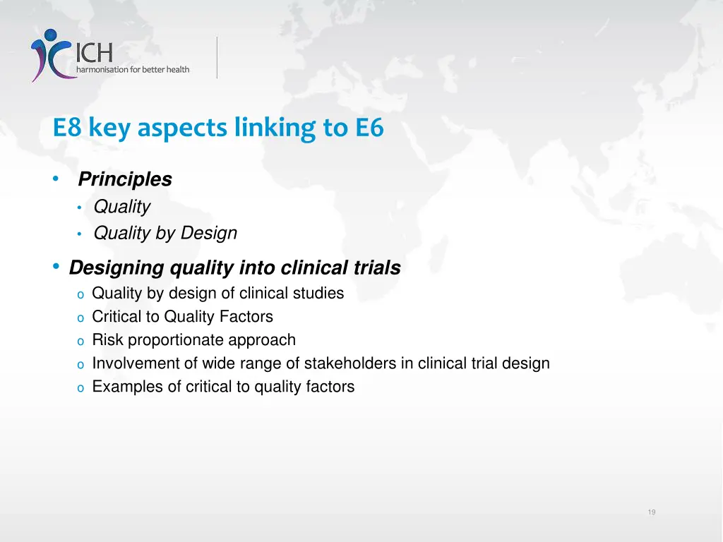 e8 key aspects linking to e6